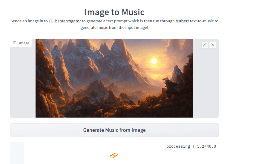 Image to music creation using AI