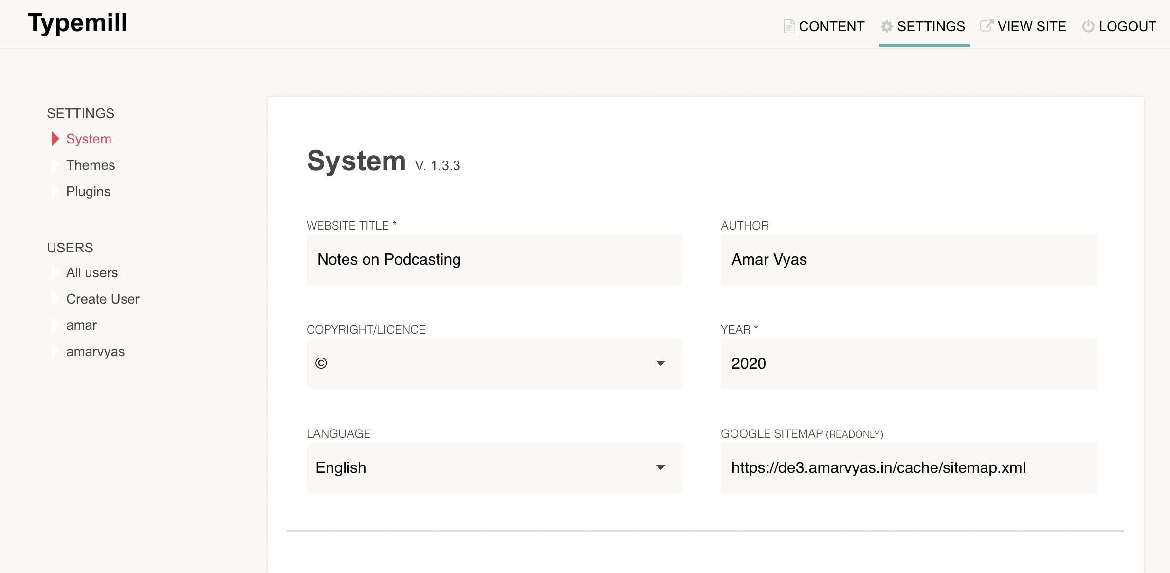 A closer view of the admin interface in everyday use