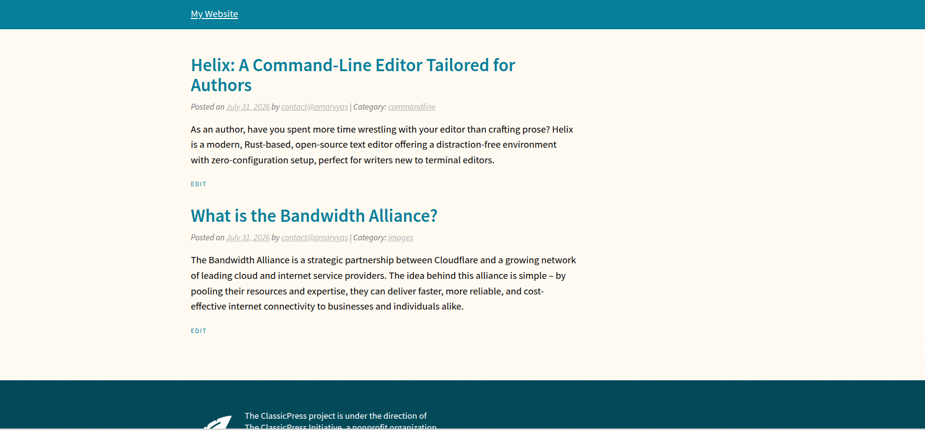 Default theme for ClassicPress