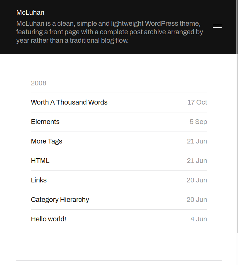 Updating McLuhan Theme Screenshot
