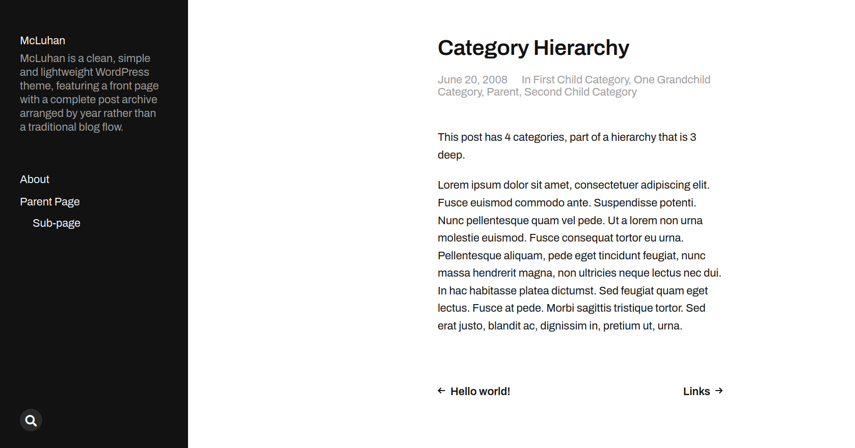McLuhan Theme Screenshot