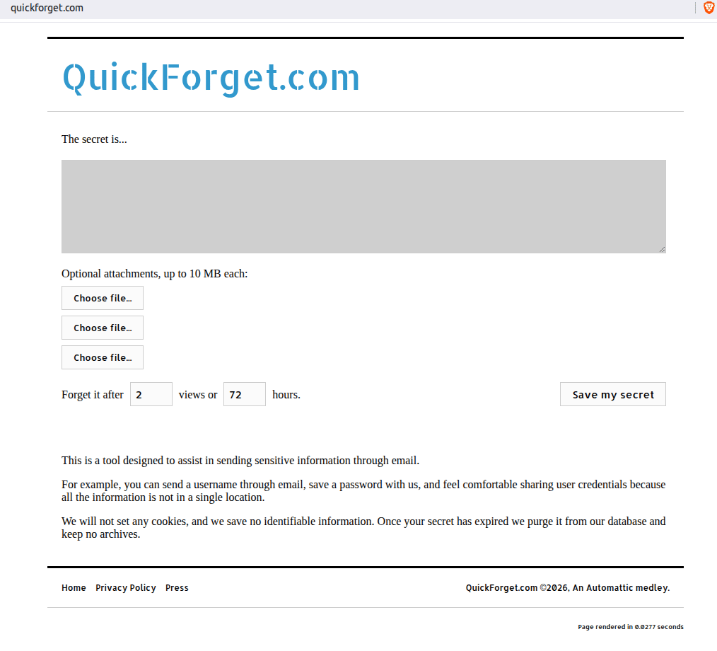 Quickforget- August 2026