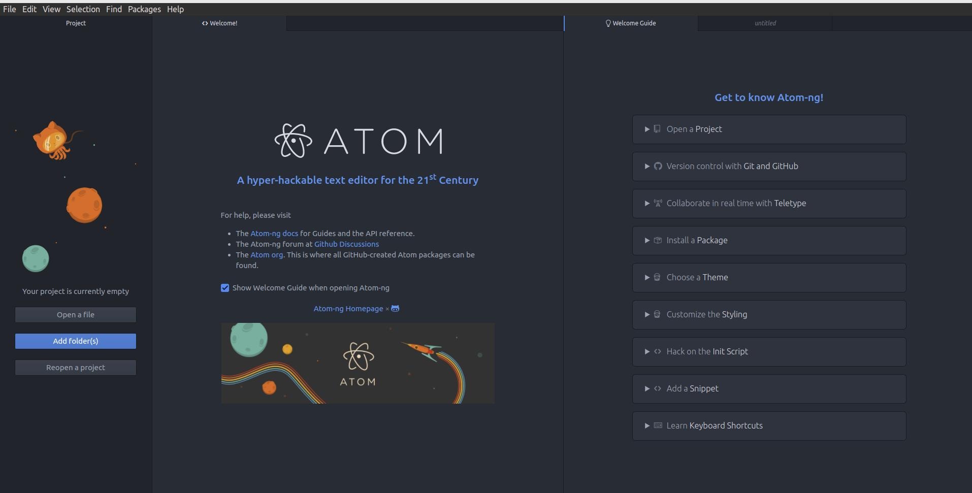 Atom NG on Linux