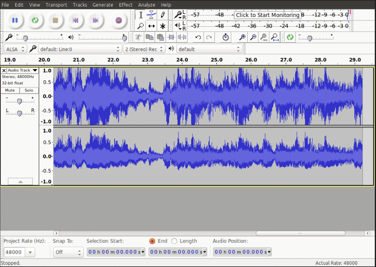 Audacity interface