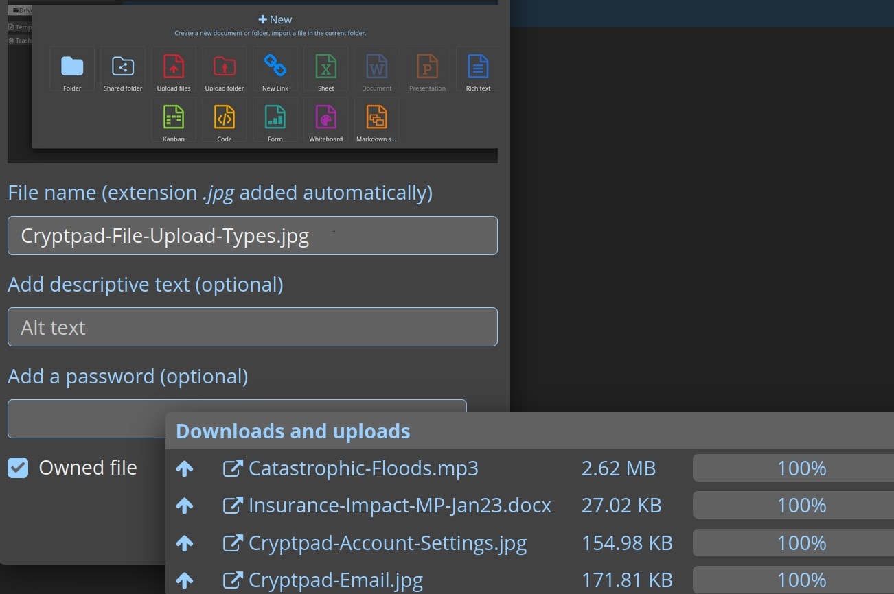 cryptpad-upload-individual-files