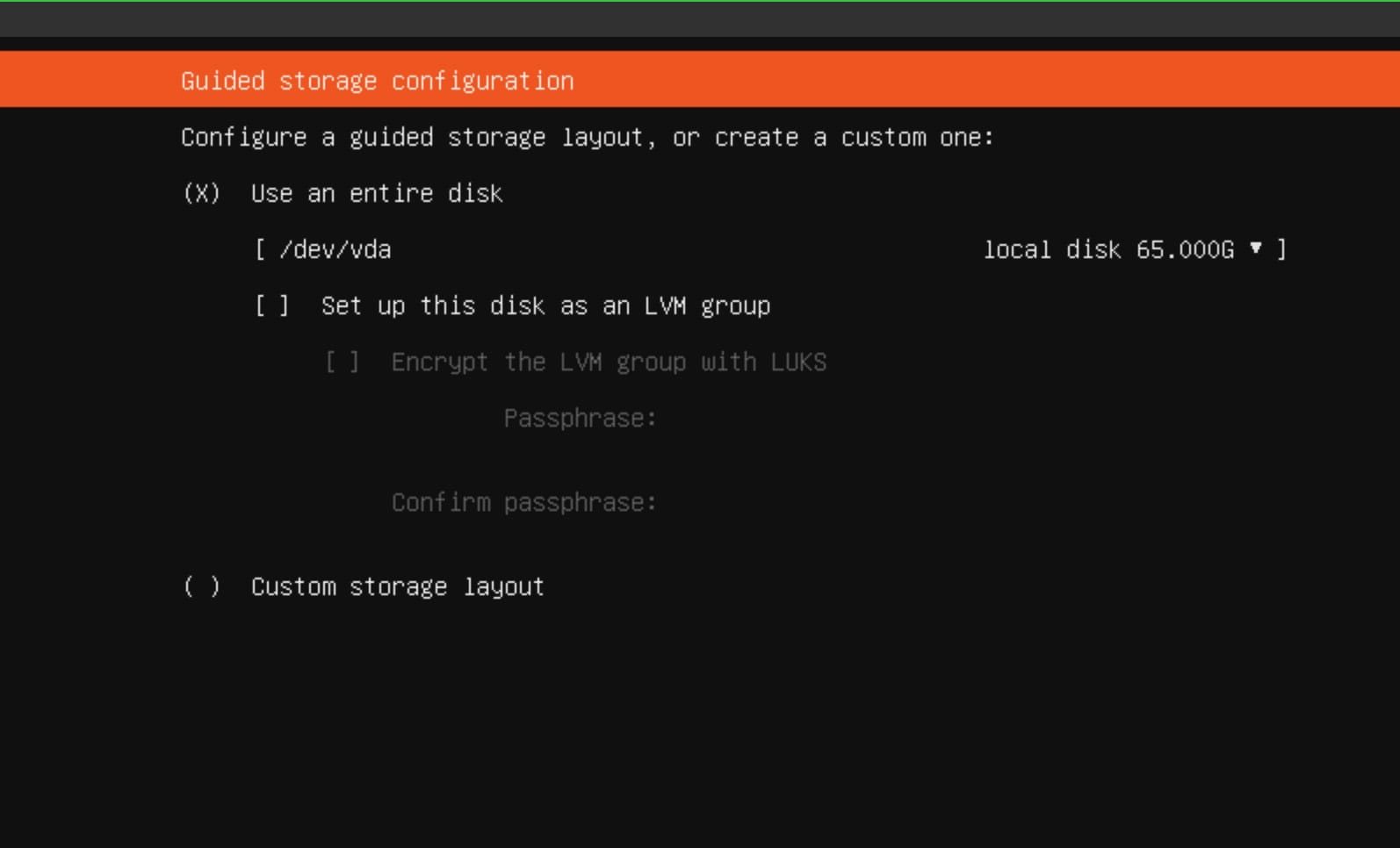 Installing Ubuntu 20.04 with disk encryption