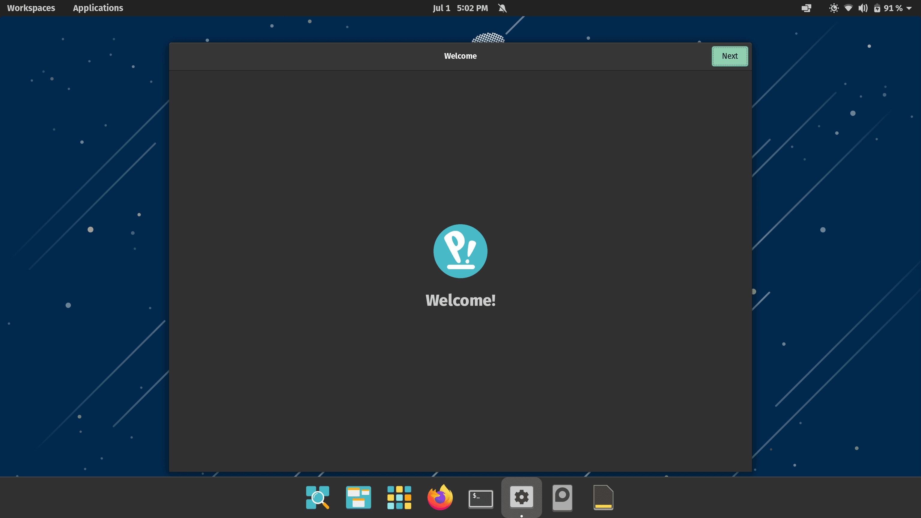 Pop!_OS desktop on MacBook Pro popos-desktop