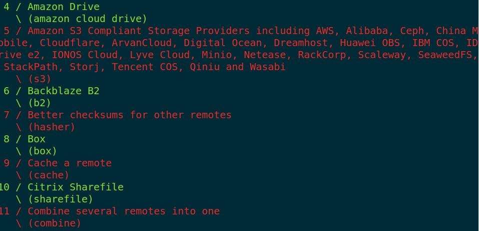 Rclone advanced options