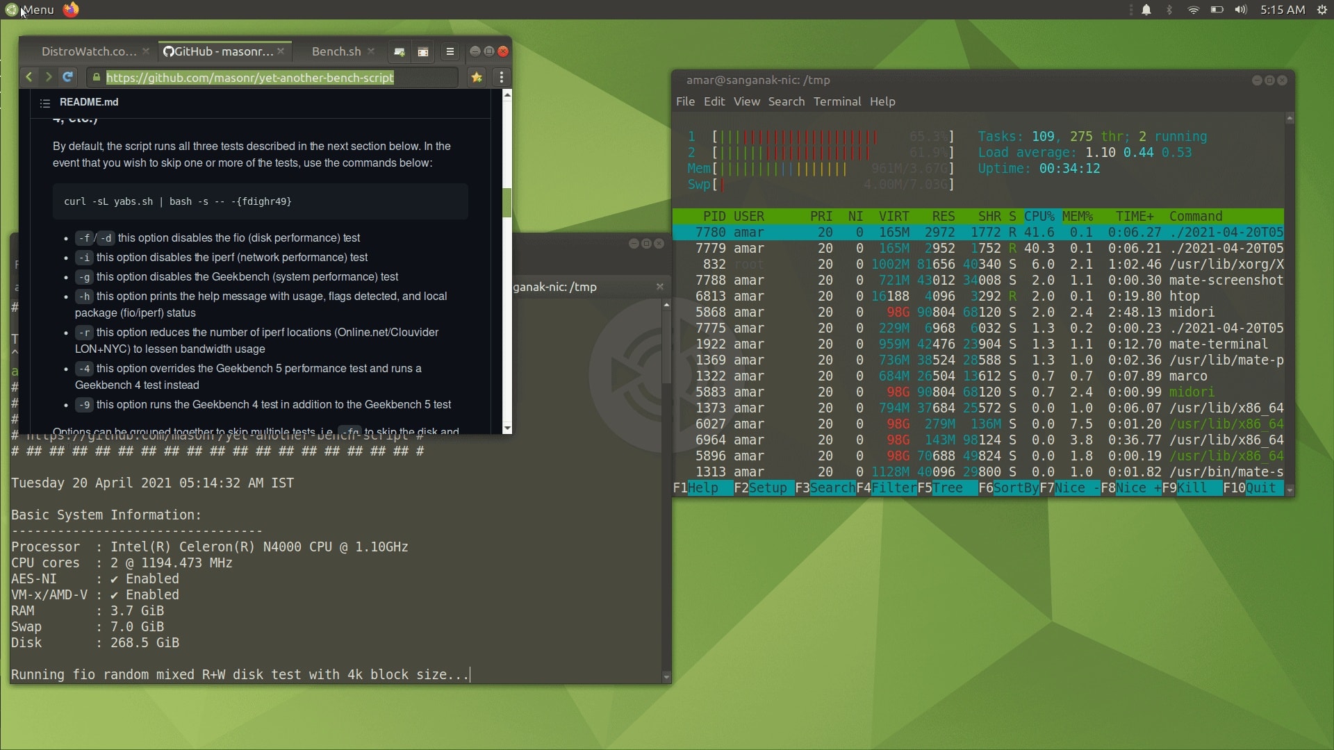 YABS (Yet Another Benchmark Script) on Coconics