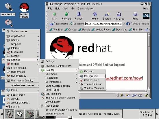 Screenshot of Redhat 6.2 Zoot