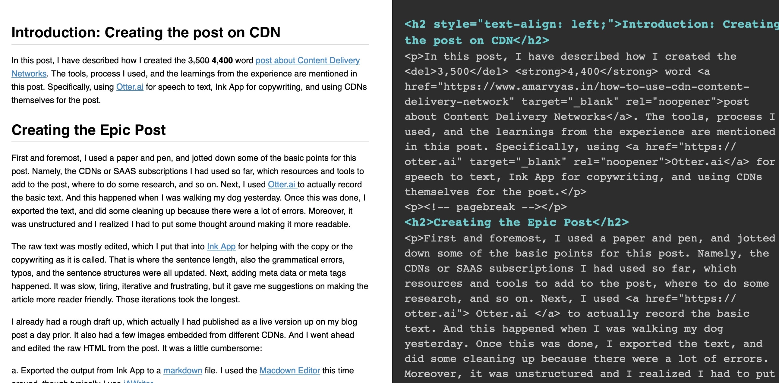MacDown editing webpage