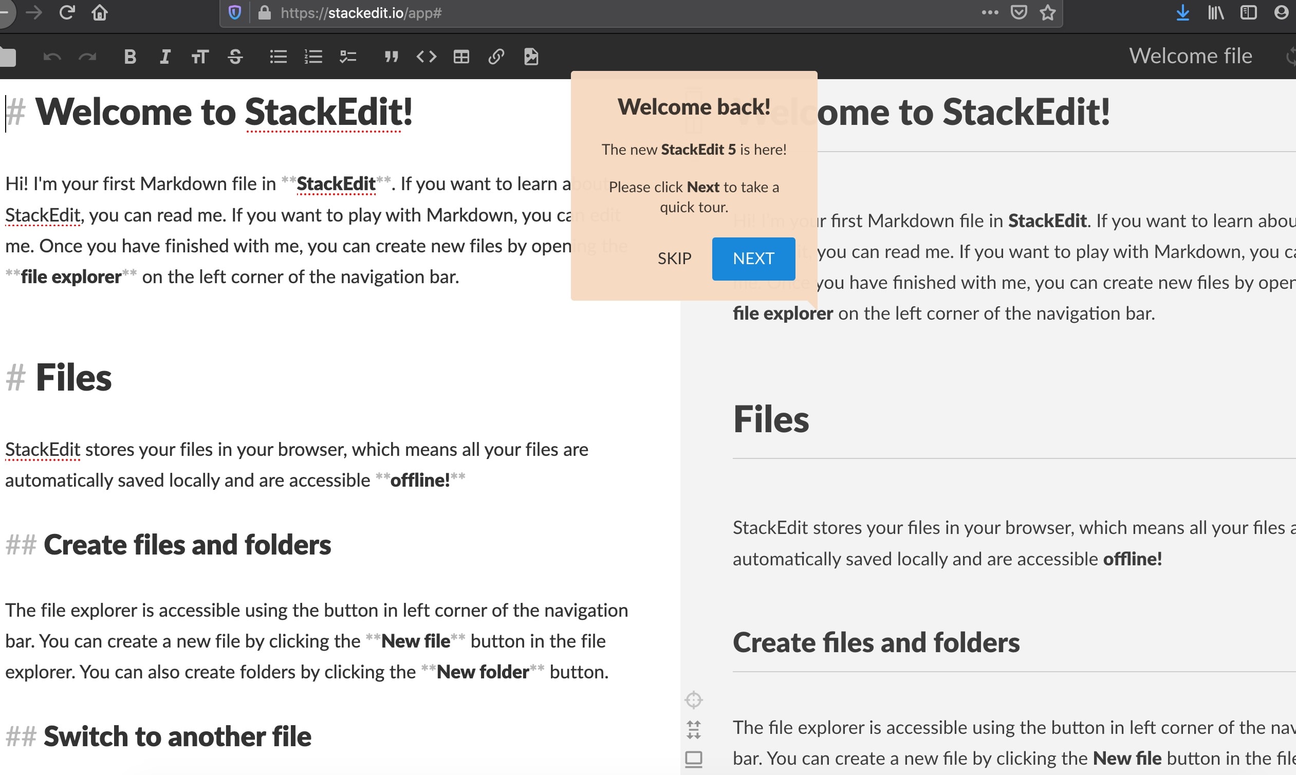 StackEdit Markdown editor