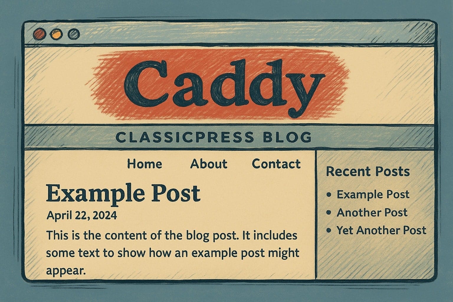 Image: Caddy Server using ClassicPress and McLuhan Theme