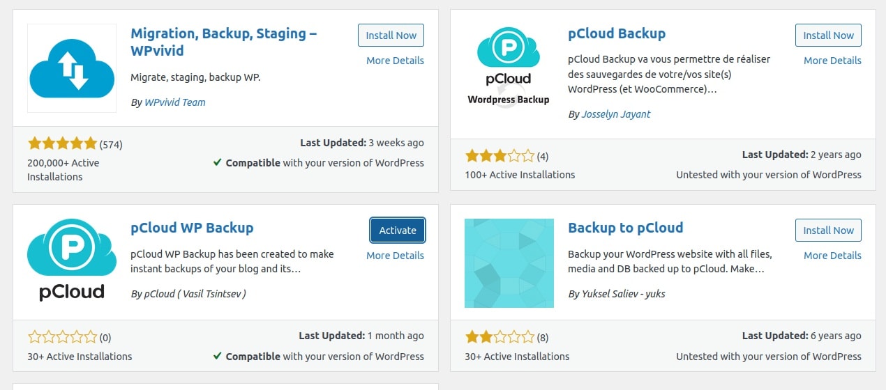 pCloud Backup Plugin