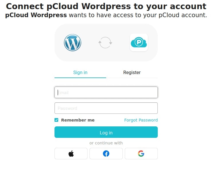 pCloud WP Connection