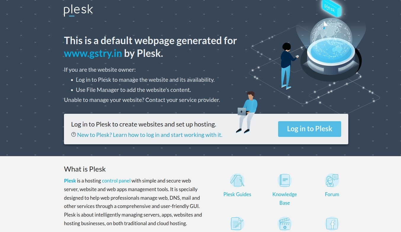 Plesk standard page interface