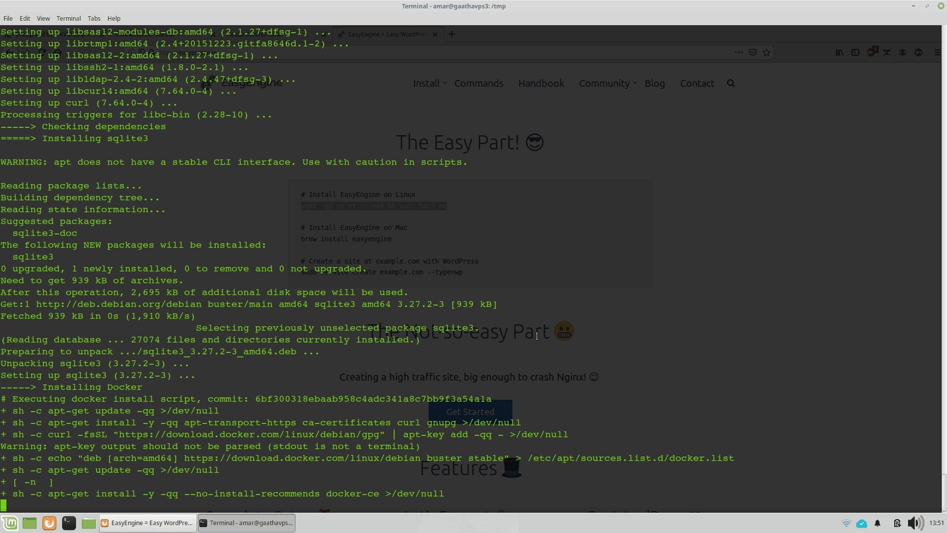 easyengine install on Debian 10 as alternative to using Webinoly for wordpress