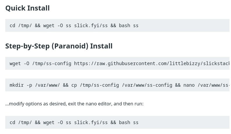 slickstack install on Debian 10 as alternative to using Webinoly for wordpress