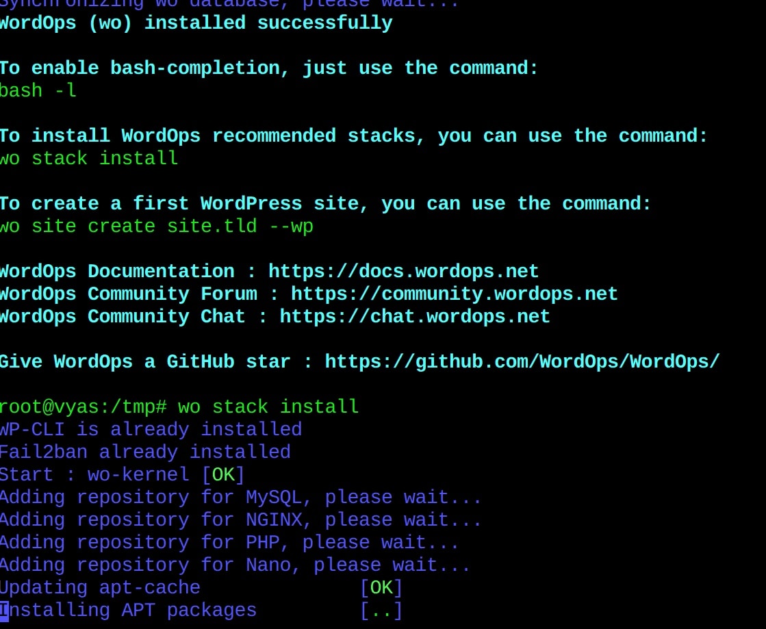 wordops install on Debian 10 as alternative to using Webinoly for wordpress