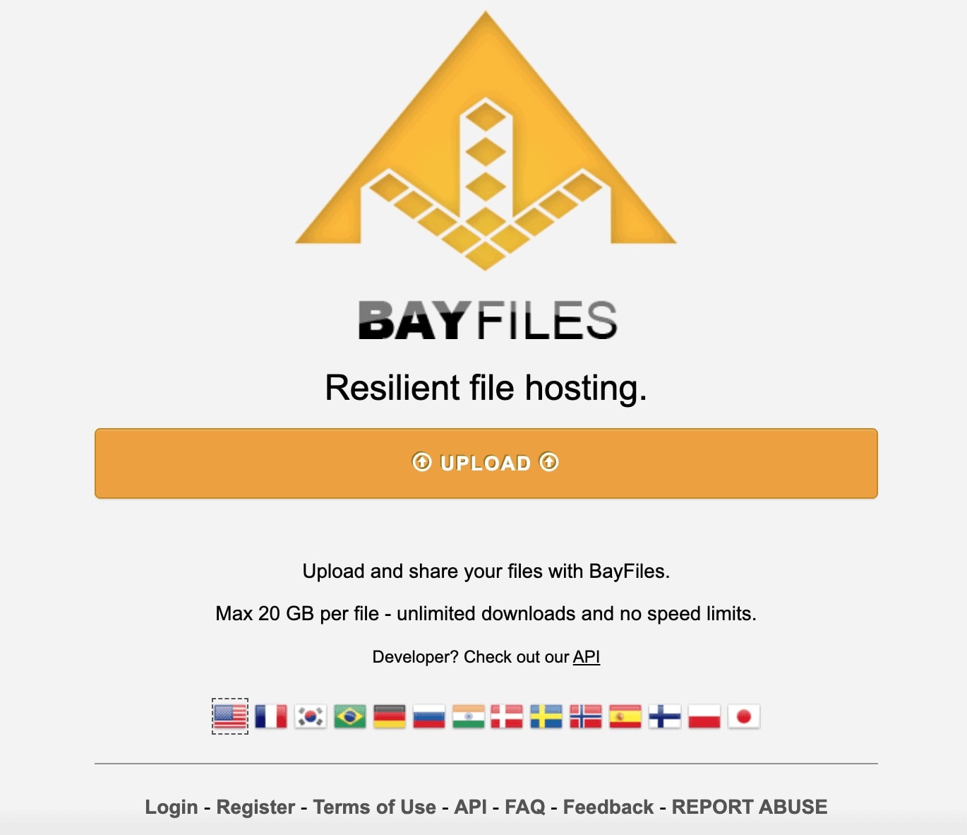 screenshot of bayfiles file transfer service.Blog of Amar Vyas