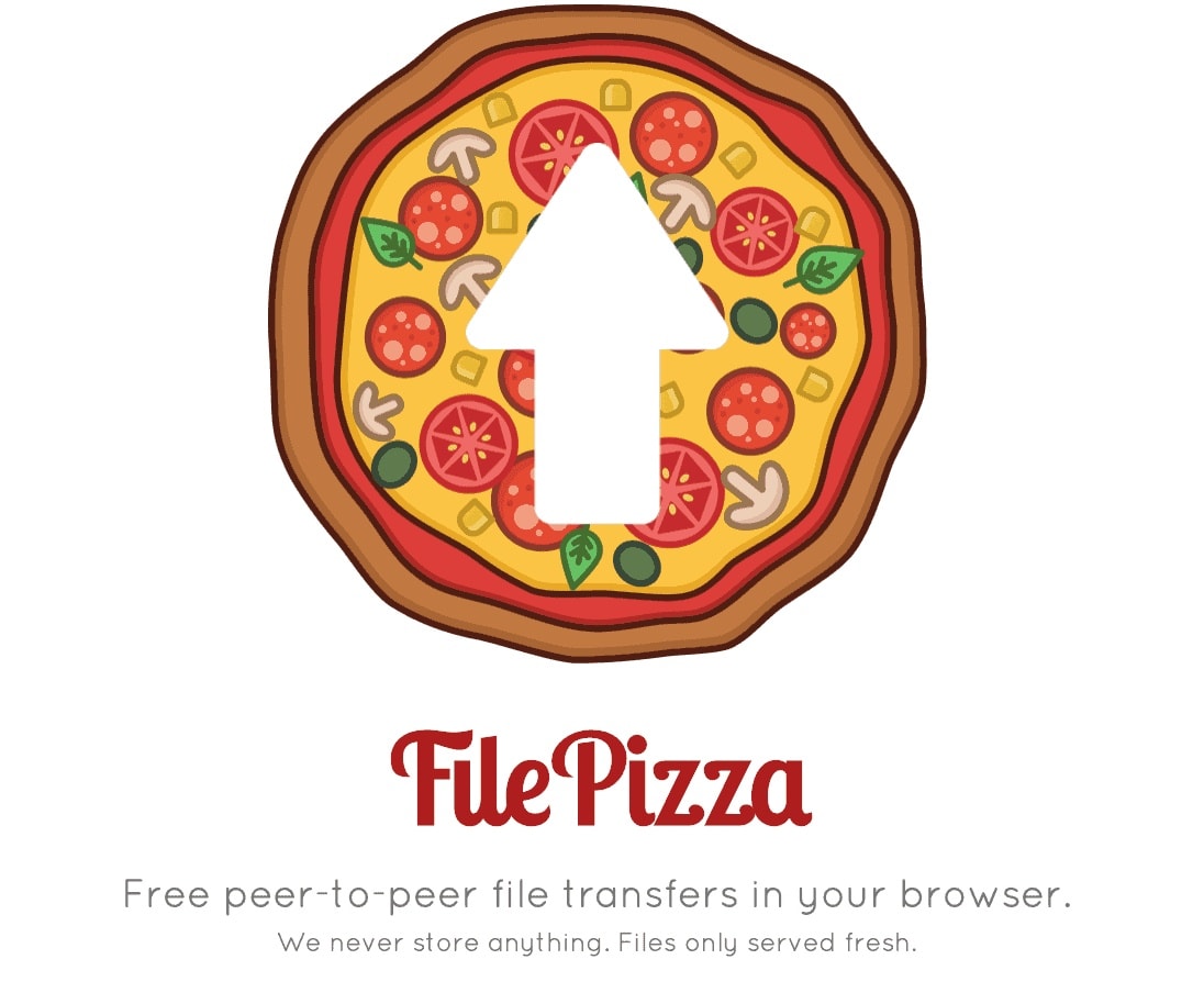 screenshot of filepizza file transfer service.Blog of Amar Vyas