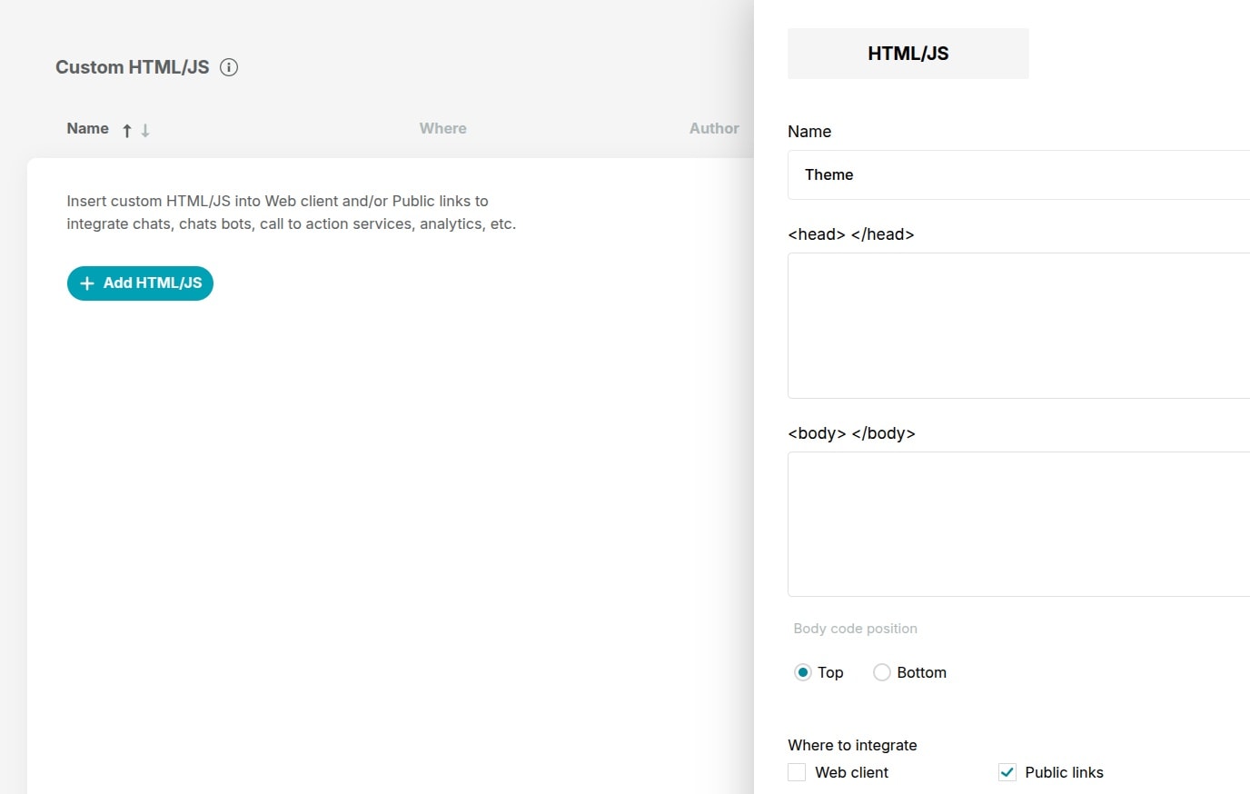Custom HTML theme for Yunohost applications Custom HTML Theme