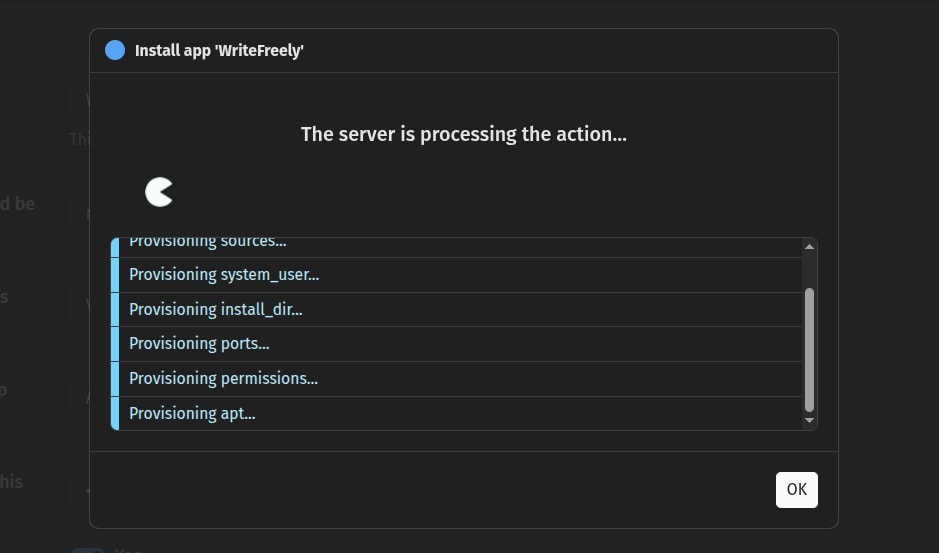 WriteFreely installation on Yunohost