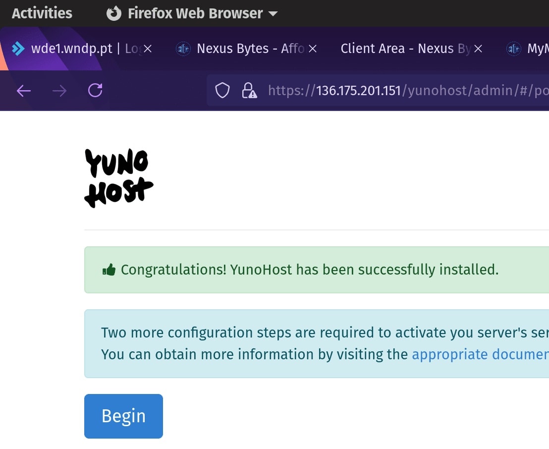Yunohost login interface Yunohost Login Interface