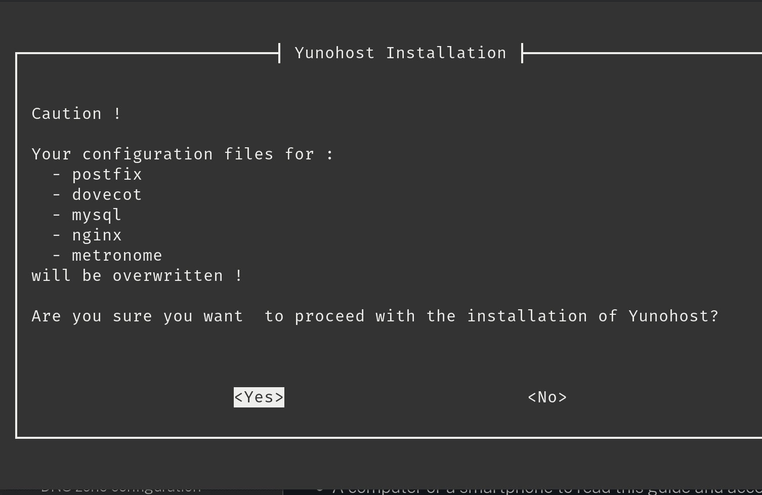 Yunohost CLI installation