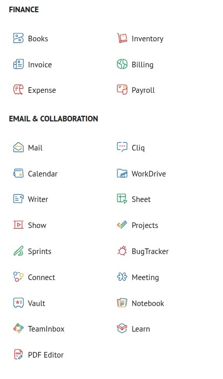 Zoho Workplace Apps