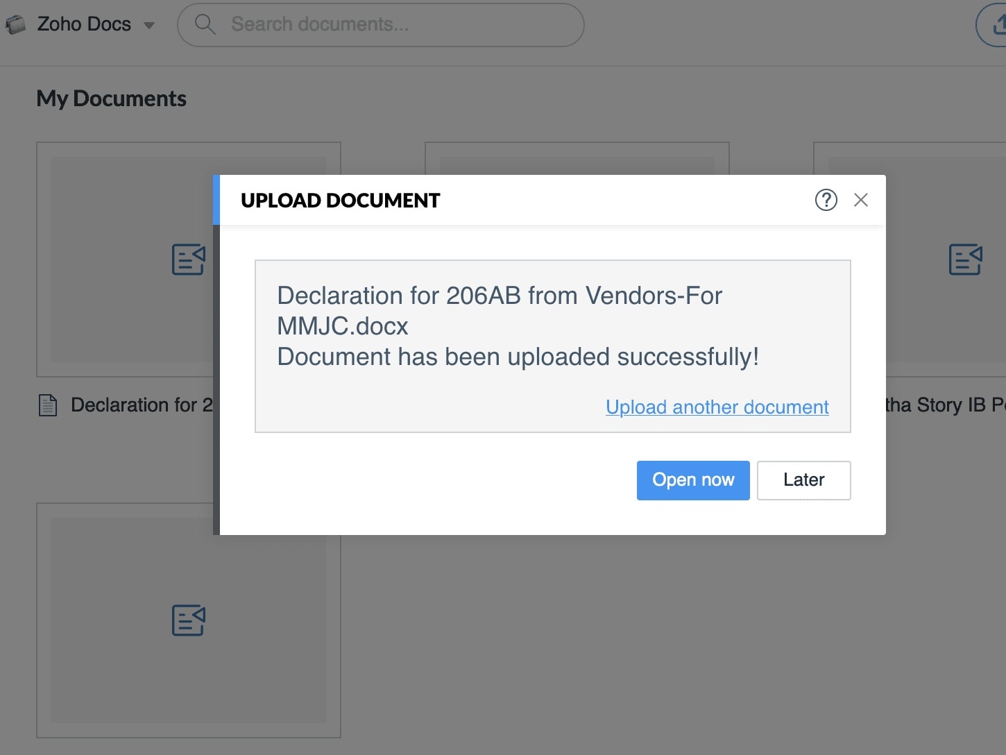 Editing a Document in Zoho WorkDrive